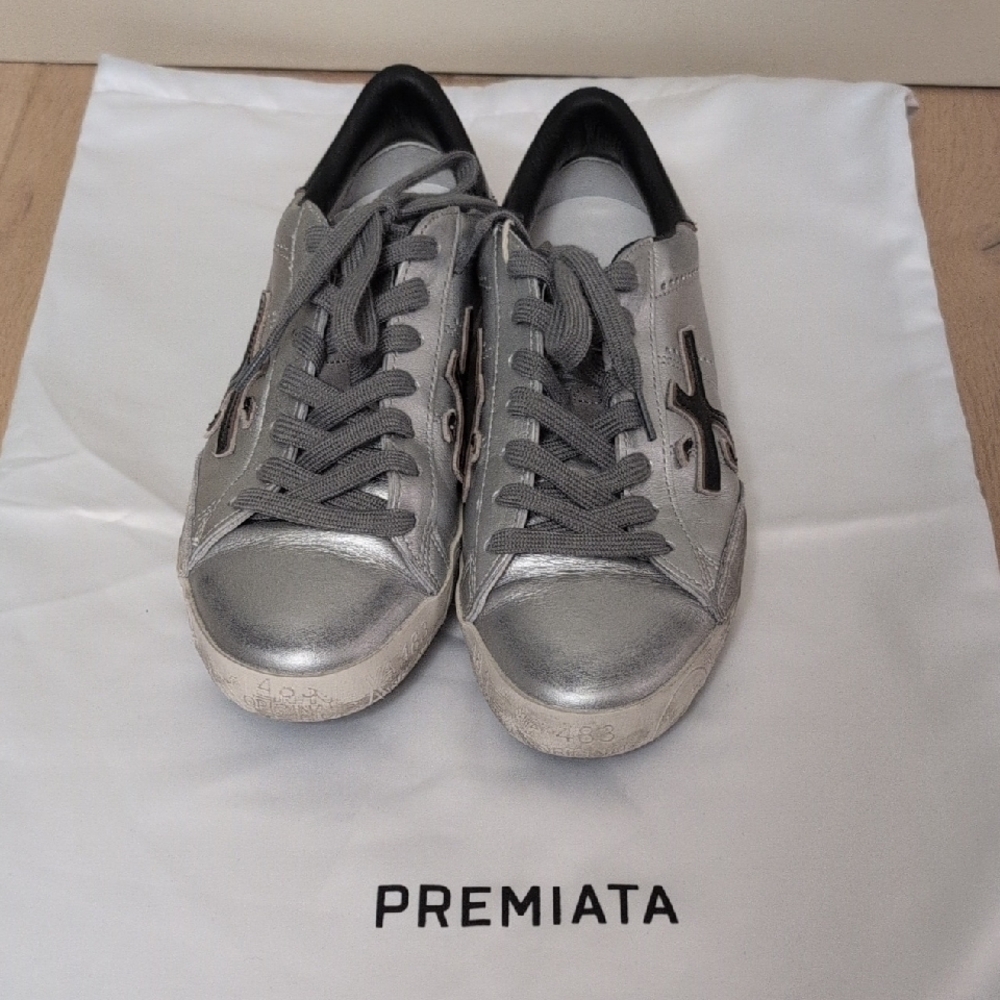Premiata Silver and Gray Women's Sneakers